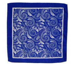 100% Silk Pocket Square - Royal Blue Baroque Design 12.5 X 12.5 -Suit Discount Store 001 11 3 81488.1608933129