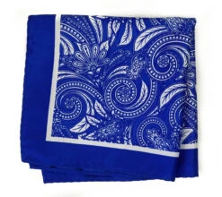 100% Silk Pocket Square - Royal Blue Baroque Design 12.5 X 12.5 -Suit Discount Store 001 11 4 86538.1608933129