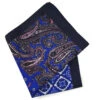 100% Silk Pocket Square - Navy & Pink Paisley & Royal Blue Medallion Design 12.5 X 12.5