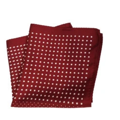 100% Silk Pocket Square - Ruby Red & White Dots & Fleur De Lis 12.5in 10 100% Silk Pocket Square - Ruby Red & White Dots & Fleur De Lis 12.5in -Suit Discount Store 0048 3 92923.1634669859