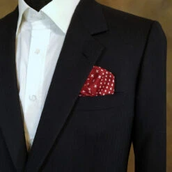 100% Silk Pocket Square - Ruby Red & White Dots & Fleur De Lis 12.5in 13 100% Silk Pocket Square - Ruby Red & White Dots & Fleur De Lis 12.5in -Suit Discount Store 0048 4 33386.1634669861