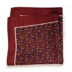 100% Silk Pocket Square - Ruby Red With Petite Flowers 12.5in 8 100% Silk Pocket Square - Ruby Red With Petite Flowers 12.5in -Suit Discount Store 0049 3 20928.1634669978