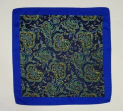 100% Silk Pocket Square -Royal Blue, Navy & Green Paisley Design 12.5 X 12.5 7 100% Silk Pocket Square -Royal Blue, Navy & Green Paisley Design 12.5 X 12.5 -Suit Discount Store 10 3 33145.1603318283