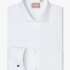 Gitman Bros. 100% White Pinpoint Cotton Wide Spread Collar Dress Shirt - French Cuff