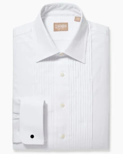 Gitman Bros. 100% Cotton 10 Pleat Front - French Cuff Tuxedo Shirt
