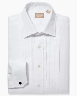 Gitman Bros. 100% Cotton 5 Pleat Front - French Cuff Tuxedo Shirt