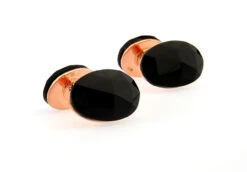 Large Double-Sided Black Onyx In Rose Gold Cufflinks (V-CF-G1211B-RG) -Suit Discount Store 150009a 16008.1583748304