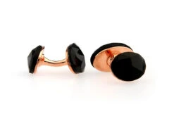 Large Double-Sided Black Onyx In Rose Gold Cufflinks (V-CF-G1211B-RG) -Suit Discount Store 150009c 86403.1583748304