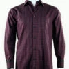 St. Cado Black & Dark Red Contrasting Cuff Fashion Shirt - Button Cuff