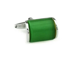 Green Cat's Eye Stone Arch Cufflinks (V-CF-166374)
