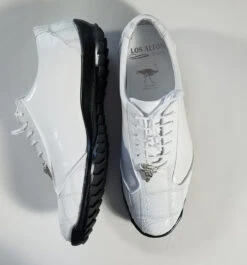 Los Altos Genuine Ostrich Leg Patch Design White Sneaker -Suit Discount Store 20200723 115752 54497.1595532473