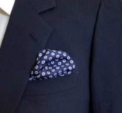 100% Silk Pocket Square - Baby Blue & Navy Polka Dot 12.5in X 12.5in 7 100% Silk Pocket Square - Baby Blue & Navy Polka Dot 12.5in X 12.5in -Suit Discount Store 21 4 66602.1603572193