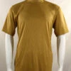 Bassiri Short Sleeve Mock Neck Ribbed Jersey Knit Tee - Gold