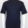 Bassiri Short Sleeve Mock Neck Ribbed Jersey Knit Tee - Navy Blue