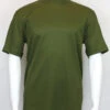 Bassiri Short Sleeve Mock Neck Ribbed Jersey Knit Tee - Olive Green