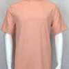 Bassiri Short Sleeve Mock Neck Ribbed Jersey Knit Tee - Peach