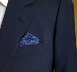 100% Silk Pocket Square - Dark Blue Small Paisley Design 12.5 X 12.5 -Suit Discount Store 29 4 70407.1603688168