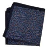100% Silk Pocket Square - Dark Blue Small Paisley Design 12.5 X 12.5