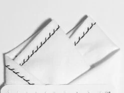 100% Cotton Pre-Folded Pocket Square Handkerchief Insert - Black On White -Suit Discount Store 2PT Black white 5 41426.1650125323