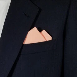 100% Cotton Pre-Folded Pocket Square Handkerchief Insert - Peach