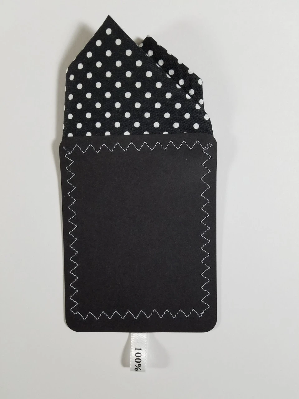 Small White Dots On Black 100% Cotton Pre-Folded Pocket Square Handkerchief Insert - 2 Point 3 Small White Dots On Black 100% Cotton Pre-Folded Pocket Square Handkerchief Insert - 2 Point - Image 3