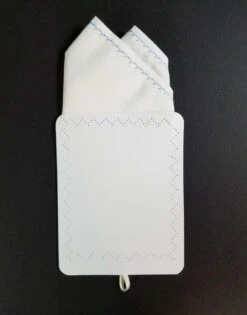 100% Cotton Pre-Folded Pocket Square Handkerchief Insert - Blue On White -Suit Discount Store 2pt ltblue white4 71180.1650125522