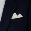 100% Ivory Cotton Pre-Folded Pocket Square Handkerchief Insert - 2 Point
