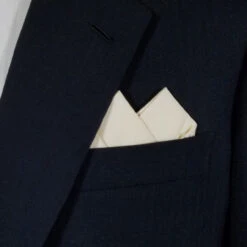 100% Ivory Cotton Pre-Folded Pocket Square Handkerchief Insert - 2 Point -Suit Discount Store 2pt solid ivory3 90944.1650124834