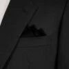 Black 100% Silk Pre-Folded Pocket Square Handkerchief Insert