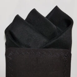 Black 100% Silk Pre-Folded Pocket Square Handkerchief Insert 9 Black 100% Silk Pre-Folded Pocket Square Handkerchief Insert -Suit Discount Store 3PT Black3 77899.1660249215