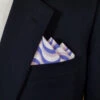 Periwinkle Blue Swirl 100% Cotton Pre-Folded Pocket Square Handkerchief Insert