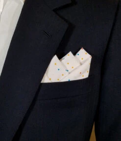 White Mini- Dots 100% Cotton Pre-Folded Pocket Square Handkerchief Insert -Suit Discount Store 3pt white multi dot 2 09930.1683317125