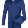 Lucci Banded Collar Fashion Suit - Blue