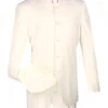 Lucci Banded Collar Fashion Suit - Ivory