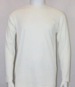 Bassiri Long Sleeve Ribbed Jersey Knit Tee - Ivory
