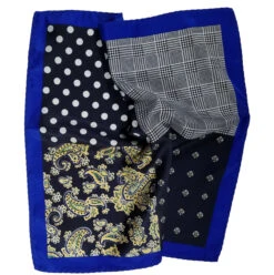100% Silk Pocket Square Navy Blue Polka Dots With Yellow Paisleys 12.5in 9 100% Silk Pocket Square Navy Blue Polka Dots With Yellow Paisleys 12.5in -Suit Discount Store AAPK 002 02 3 27012.1656364719