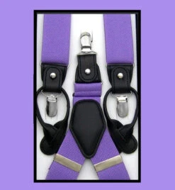 Antonia Convertible Button & Clip Stretch Braces - Suspenders - Lavender