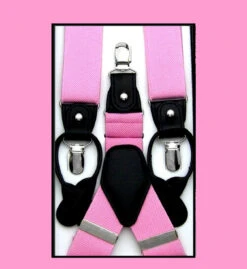 Antonia Convertible Button & Clip Stretch Braces - Suspenders - Pink