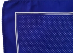 100% Silk Pocket Square - Royal Blue & White Tiny Polka Dots 12.5in X 12.5in -Suit Discount Store ALPK 001 21 3 85743.1609426960