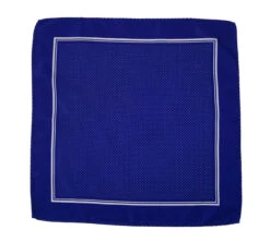 100% Silk Pocket Square - Royal Blue & White Tiny Polka Dots 12.5in X 12.5in -Suit Discount Store ALPK 001 21 05188.1609426960