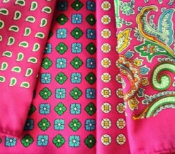 100% Silk Pocket Square -Hot Pink Paisley & Floral Design 12.5 X 12.5 -Suit Discount Store ALPK DF025 3 54793.1591823842