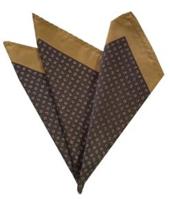 100% Silk Pocket Square -Brown & Tan Petite Paisleys 12.5 X 12.5 -Suit Discount Store ALPK DF028 3 39436.1598978762