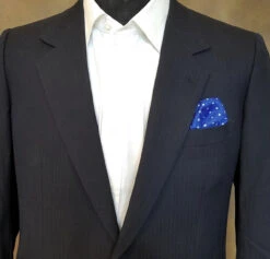 100% Silk Pocket Square - Baby Blue & Royal Polka Dot - 12in -Suit Discount Store ALPK DF201 40385.1619635512