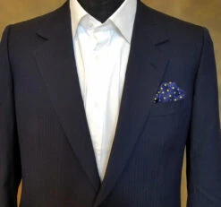 100% Silk Pocket Square - Navy Blue & Yellow Polka Dot - 12in -Suit Discount Store ALPK DF203 24766.1619639911