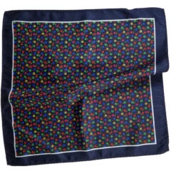 100% Silk Pocket Square - Navy With Petite Multi-Colored Flowers 12.5in -Suit Discount Store ALPK DF205 2 2 15297.1656527030