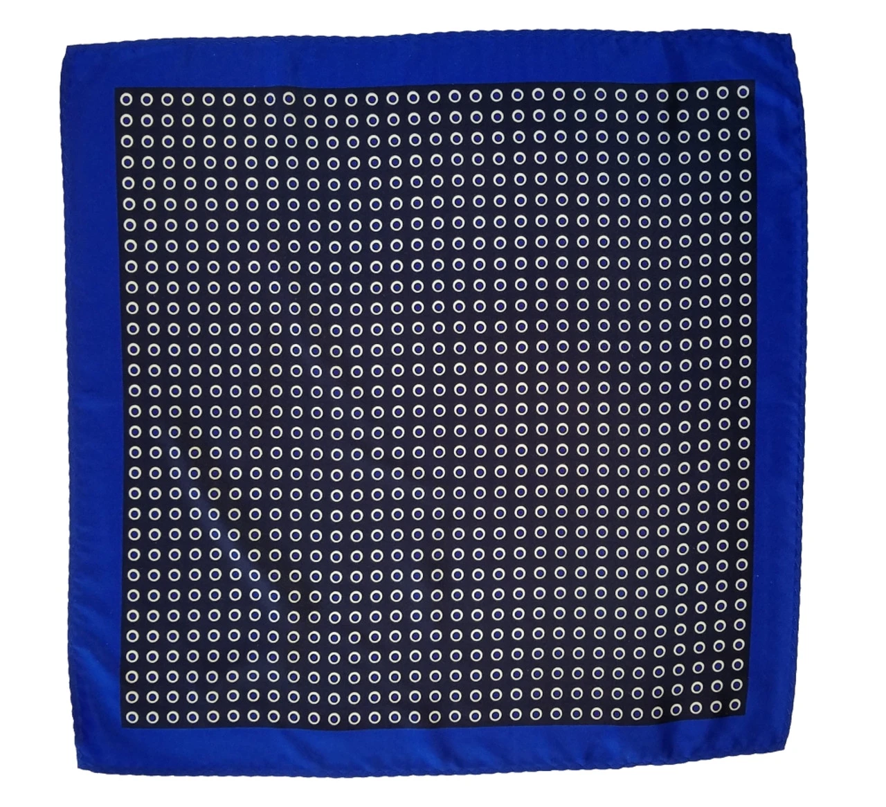 100% Silk Pocket Square - Royal Blue With Navy & White Polka Dots 12.5in 5 100% Silk Pocket Square - Royal Blue With Navy & White Polka Dots 12.5in - Image 5
