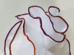 Antonio Ricci 2-in-1 Pouf Round Pocket Square - Orange, Gold & Purple Blend On White -Suit Discount Store AR PKS HR 153 4 62036.1596700838