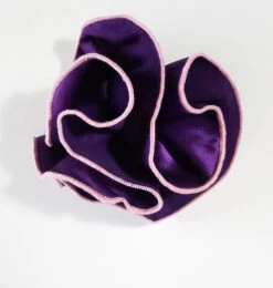 Antonio Ricci 2-in-1 Pouf Round Pocket Square - Pink On Dark Purple -Suit Discount Store AR PKS HR 205 4 54061.1597266445