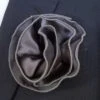 Antonio Ricci 2-in-1 Pouf Round Round Pocket Square - Charcoal On Charcoal