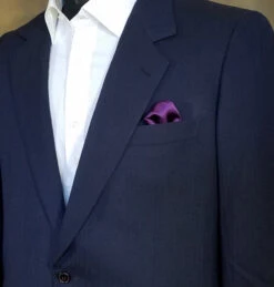 Antonio Ricci 2-in-1 Pouf Round Pocket Square - Grey On Dark Purple -Suit Discount Store AR PKS HR 258 3 70407.1597268979